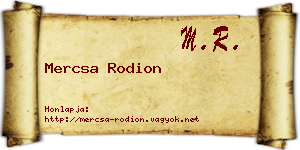 Mercsa Rodion névjegykártya